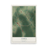 Map of Vance, South Carolina, 12 x 18 inch unframed archival matte print