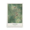 Map of Wagener, South Carolina, 12 x 18 inch unframed archival matte print