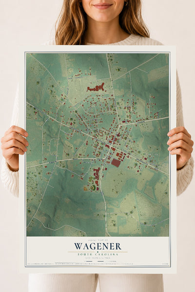 Map of Wagener, South Carolina, 18 x 24 inch unframed archival matte print