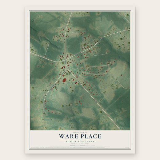Ware Place, South Carolina map print, the full design