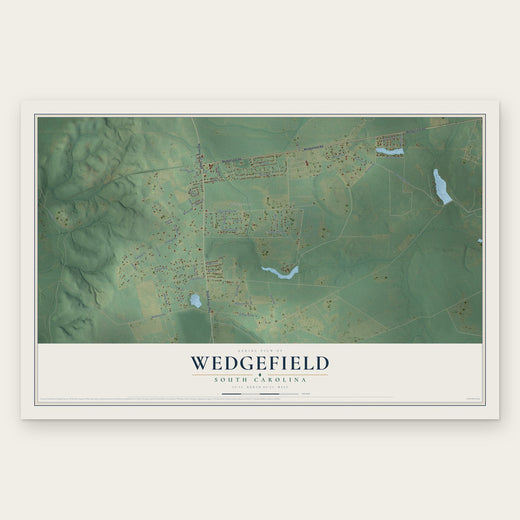 Wedgefield, South Carolina map print, the full design