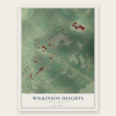 Wilkinson Heights, South Carolina map print, the full design