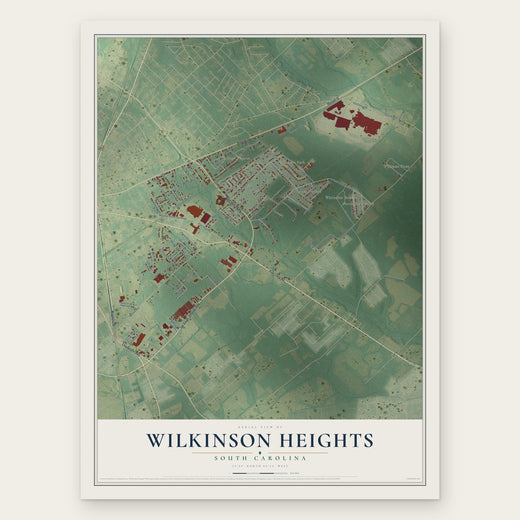 Wilkinson Heights, South Carolina map print, the full design