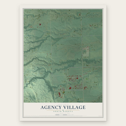 Agency Village, South Dakota map print, the full design