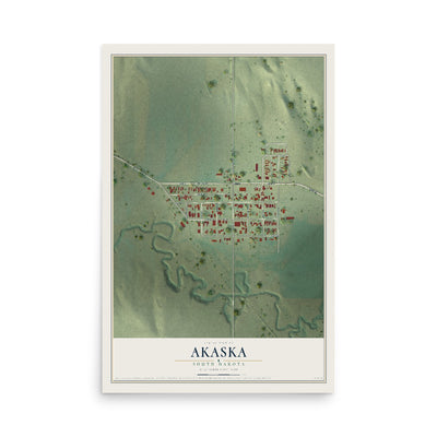Map of Akaska, South Dakota, 12 x 18 inch unframed archival matte print