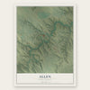 Allen, South Dakota map print, the full design