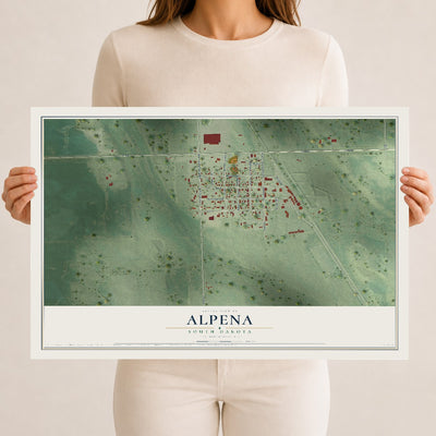 Map of Alpena, South Dakota, 12 x 18 inch unframed archival matte print