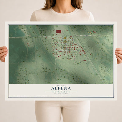 Map of Alpena, South Dakota, 18 x 24 inch unframed archival matte print