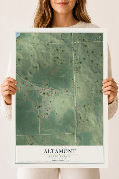 Map of Altamont, South Dakota, 18 x 24 inch unframed archival matte print