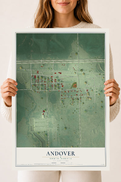 Map of Andover, South Dakota, 18 x 24 inch unframed archival matte print