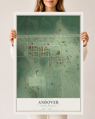 Map of Andover, South Dakota, 24 x 36 inch unframed archival matte print