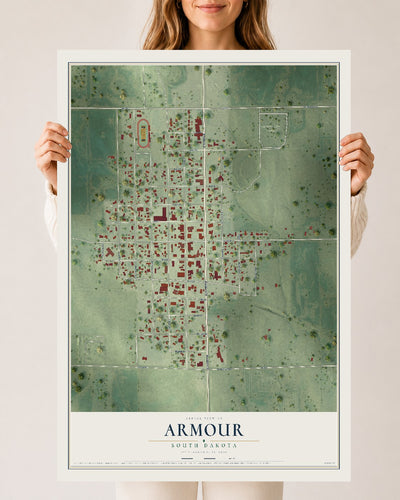 Map of Armour, South Dakota, 24 x 36 inch unframed archival matte print