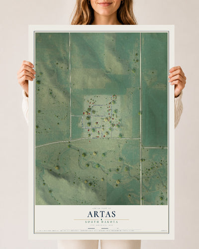 Map of Artas, South Dakota, 24 x 36 inch unframed archival matte print