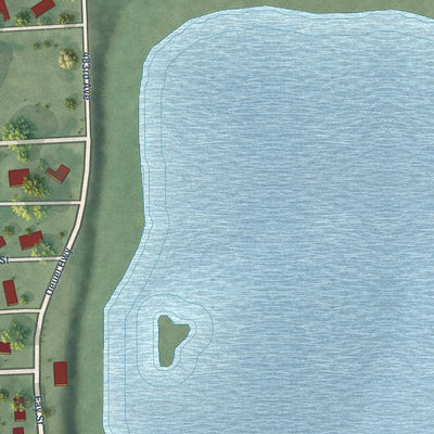 Second close-up of the map of Astoria, South Dakota print showing more streets and buildings
