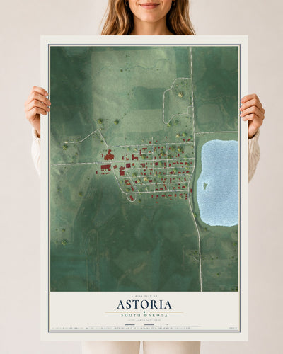 Map of Astoria, South Dakota, 24 x 36 inch unframed archival matte print