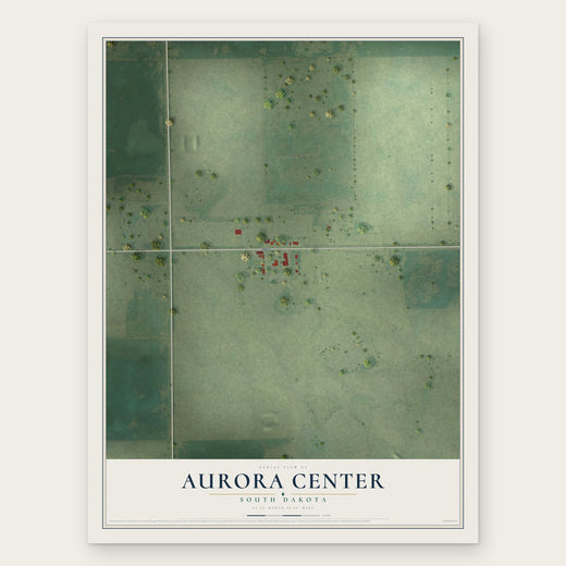 Aurora Center, South Dakota map print, the full design