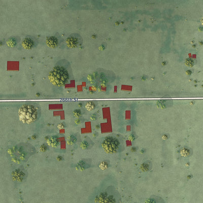 Close-up of the map of Aurora Center, South Dakota print showing street and building detail