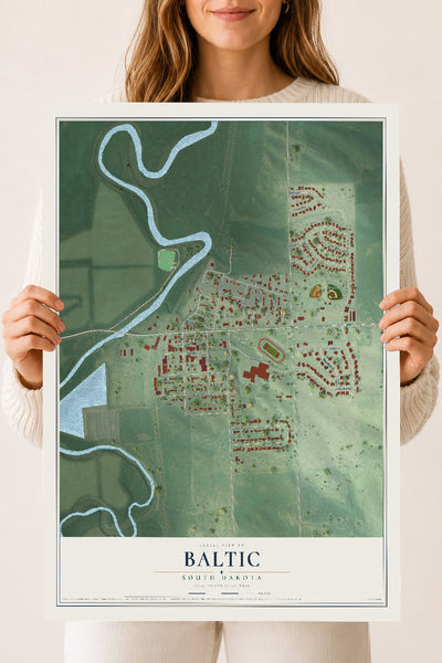 Map of Baltic, South Dakota, 18 x 24 inch unframed archival matte print