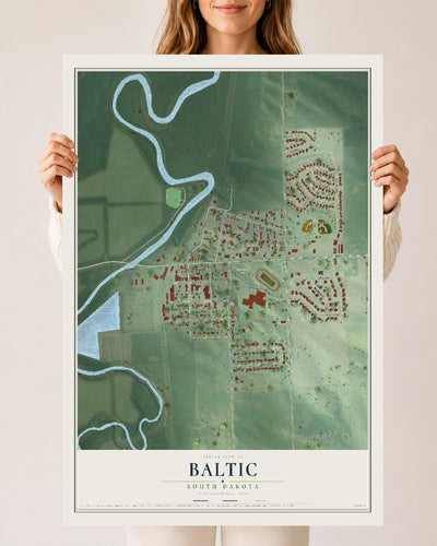 Map of Baltic, South Dakota, 24 x 36 inch unframed archival matte print