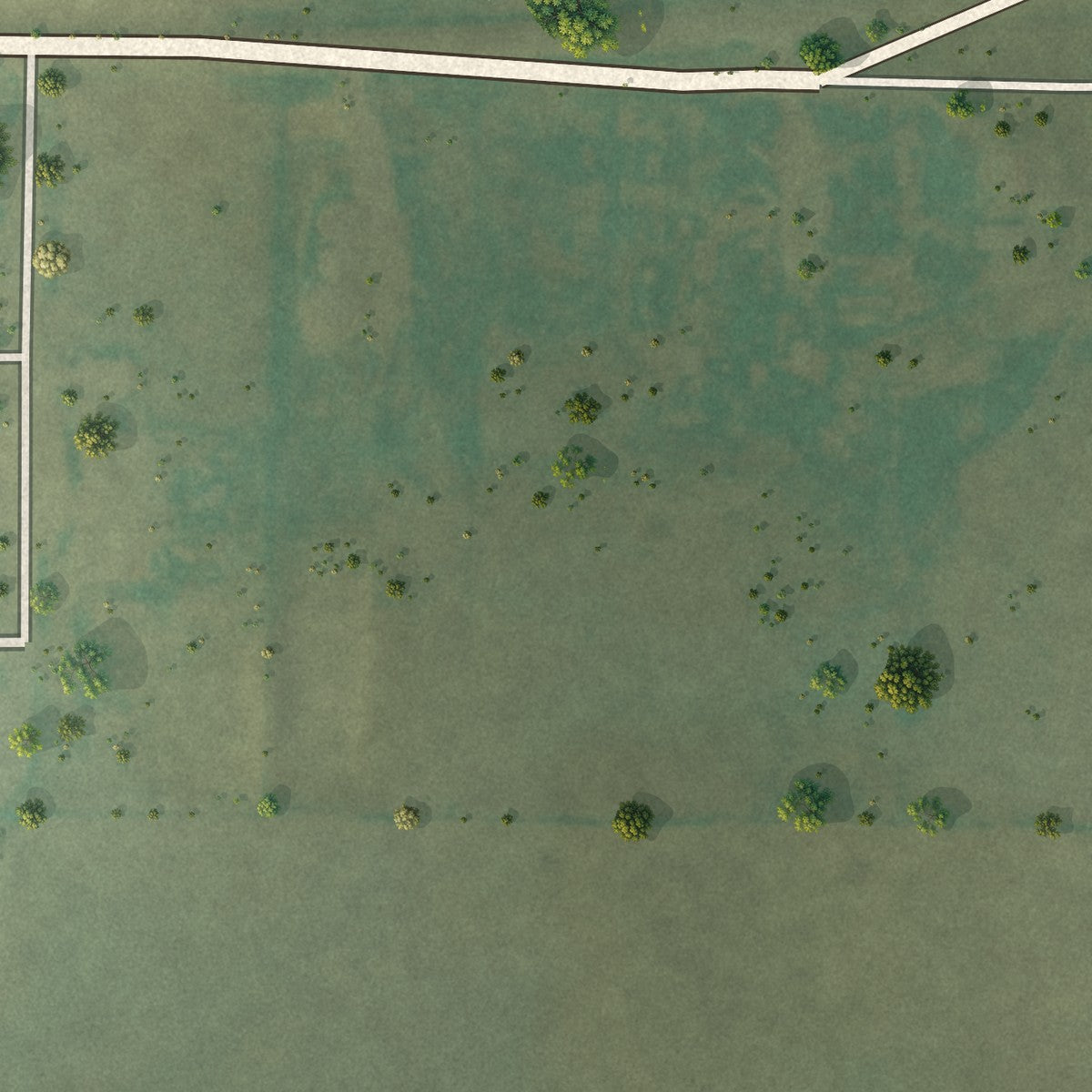Second close-up of the map of Batesland, South Dakota print showing more streets and buildings