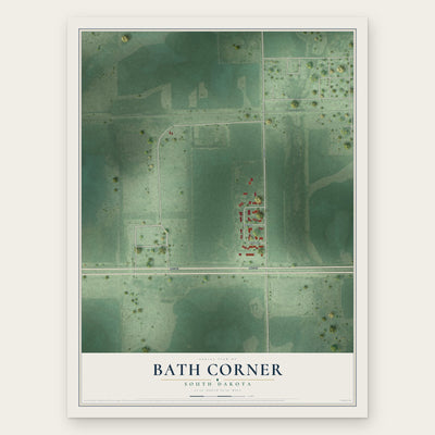 Bath Corner, South Dakota map print, the full design