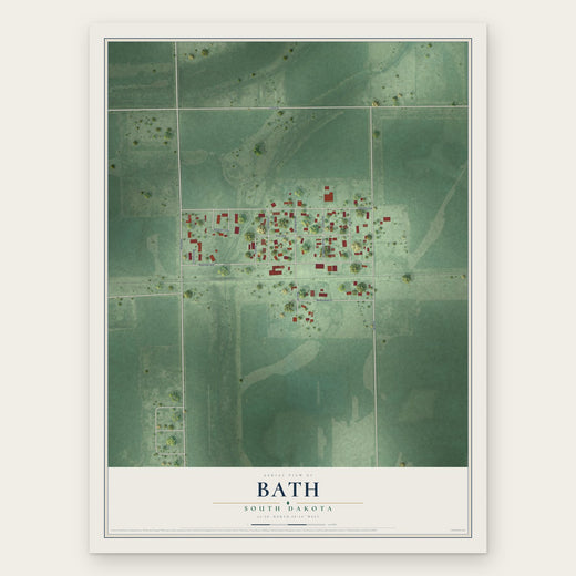Bath, South Dakota map print, the full design