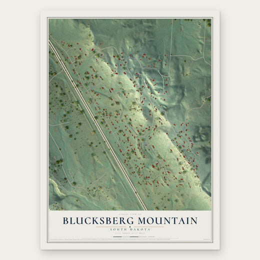 Blucksberg Mountain, South Dakota map print, the full design