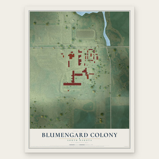 Blumengard Colony, South Dakota map print, the full design