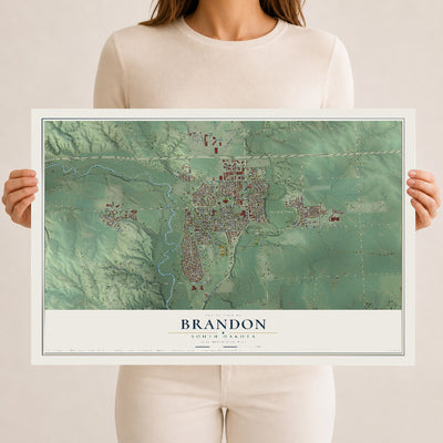 Map of Brandon, South Dakota, 12 x 18 inch unframed archival matte print