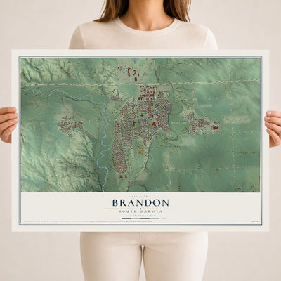 Map of Brandon, South Dakota, 18 x 24 inch unframed archival matte print