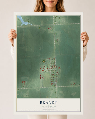 Map of Brandt, South Dakota, 24 x 36 inch unframed archival matte print