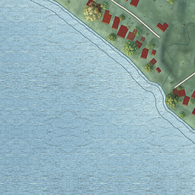 Second close-up of the map of Brant Lake, South Dakota print showing more streets and buildings