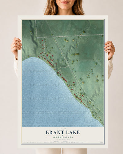 Map of Brant Lake, South Dakota, 24 x 36 inch unframed archival matte print