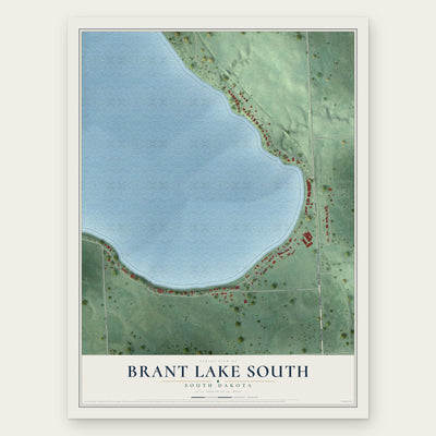 Brant Lake South, South Dakota map print, the full design