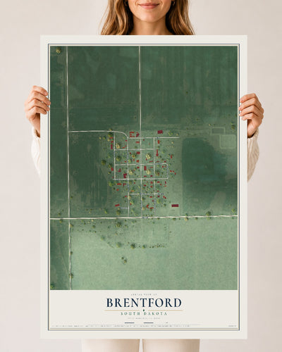 Map of Brentford, South Dakota, 24 x 36 inch unframed archival matte print