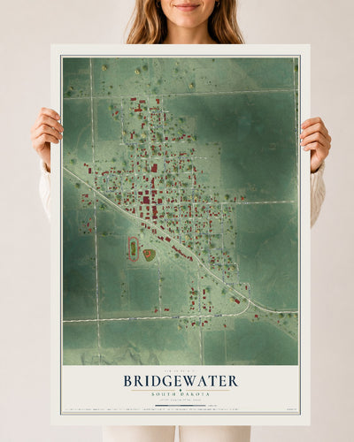 Map of Bridgewater, South Dakota, 24 x 36 inch unframed archival matte print