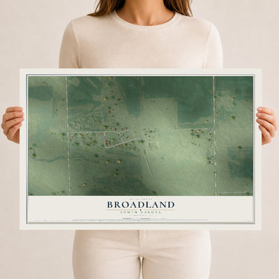 Map of Broadland, South Dakota, 12 x 18 inch unframed archival matte print