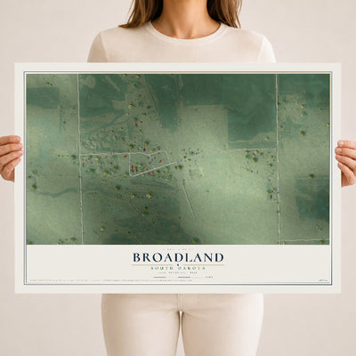 Map of Broadland, South Dakota, 18 x 24 inch unframed archival matte print