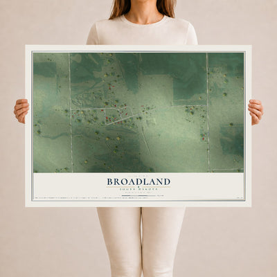 Map of Broadland, South Dakota, 24 x 36 inch unframed archival matte print