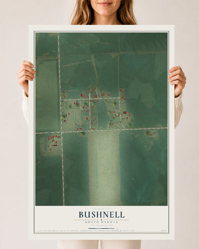Map of Bushnell, South Dakota, 24 x 36 inch unframed archival matte print