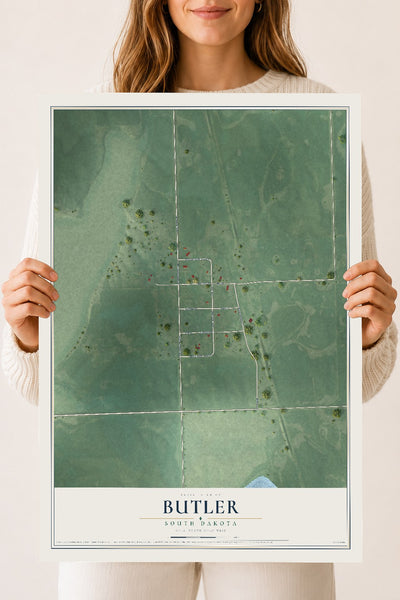 Map of Butler, South Dakota, 18 x 24 inch unframed archival matte print