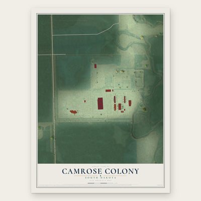 Camrose Colony, South Dakota map print, the full design