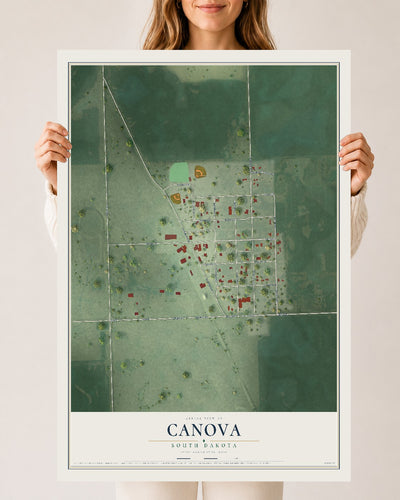 Map of Canova, South Dakota, 24 x 36 inch unframed archival matte print