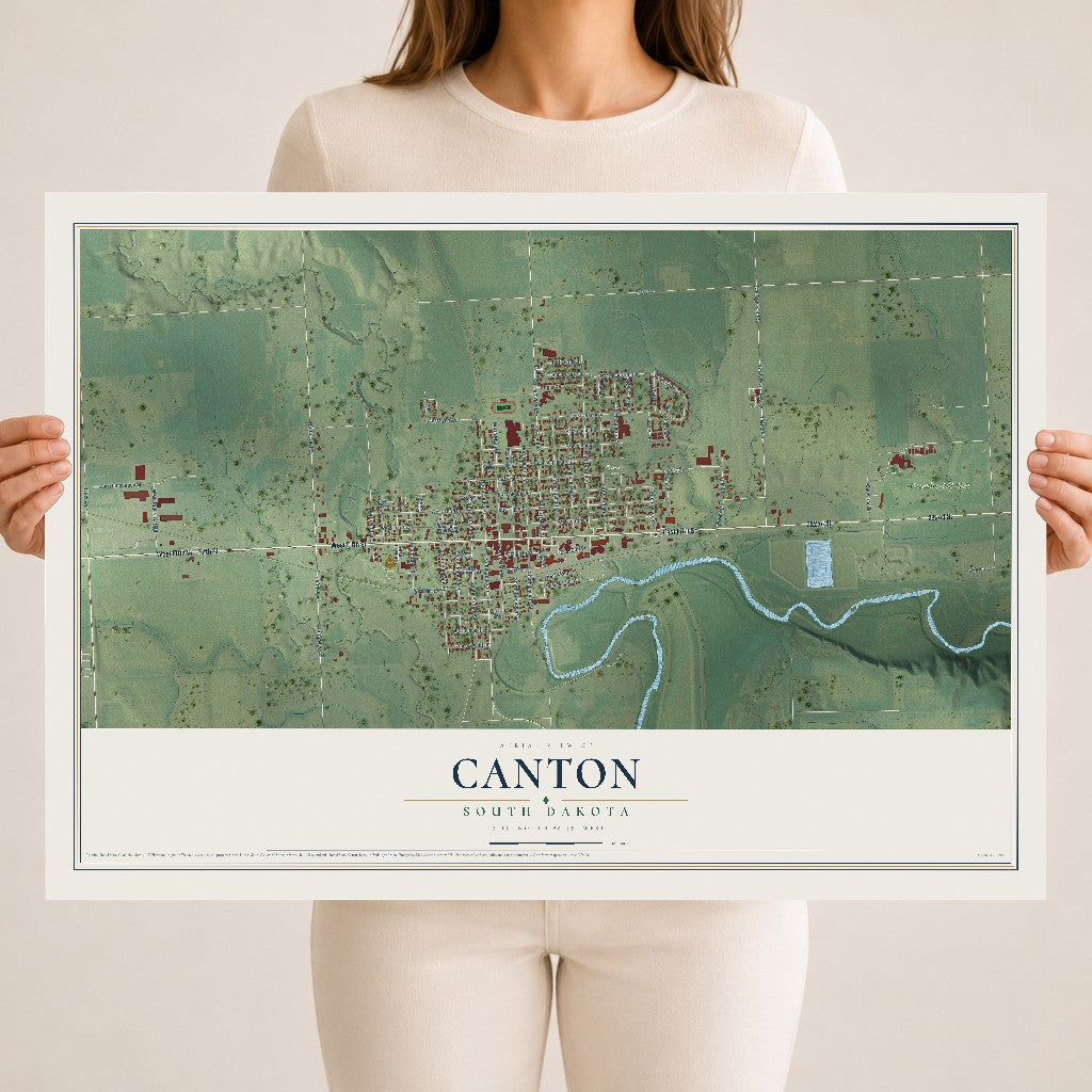 Map of Canton, South Dakota, 18 x 24 inch unframed archival matte print