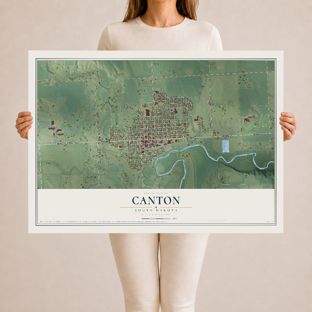 Map of Canton, South Dakota, 24 x 36 inch unframed archival matte print