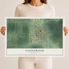 Map of Castlewood, South Dakota, 12 x 18 inch unframed archival matte print