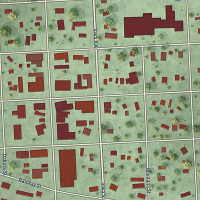 Close-up of the map of Centerville, South Dakota print showing street and building detail