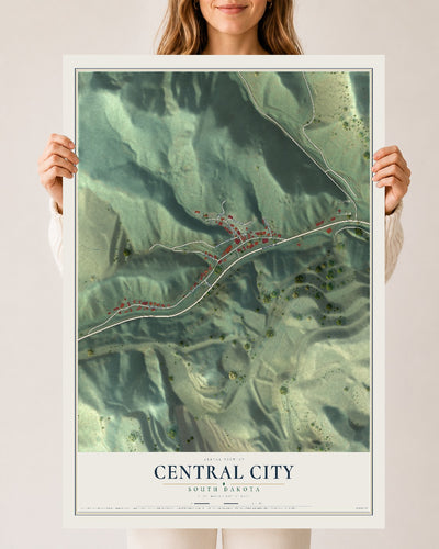Map of Central City, South Dakota, 24 x 36 inch unframed archival matte print