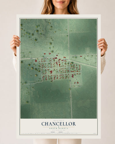 Map of Chancellor, South Dakota, 24 x 36 inch unframed archival matte print