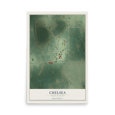 Map of Chelsea, South Dakota, 12 x 18 inch unframed archival matte print